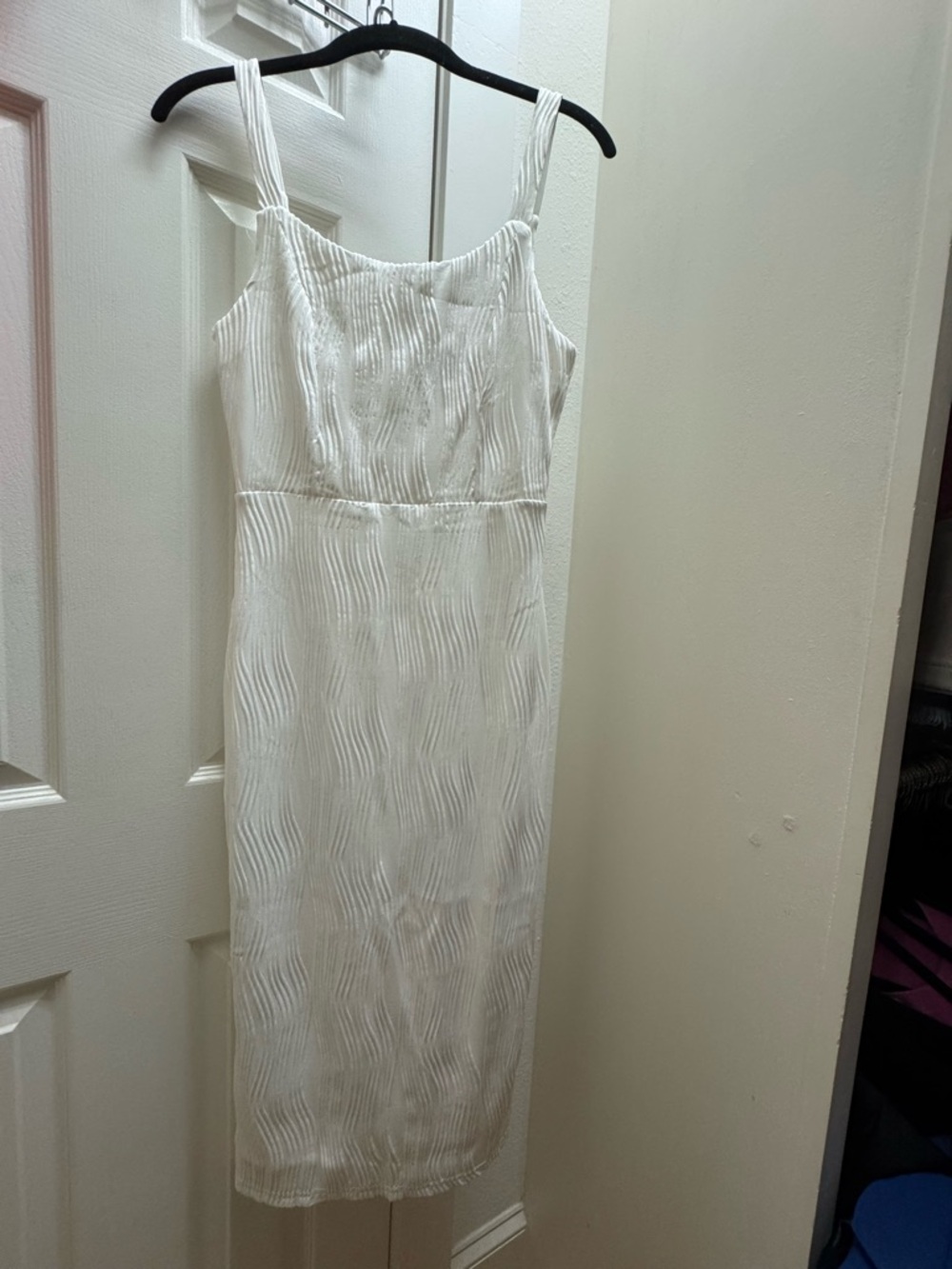 RIHOAS White Textured Slip Dress